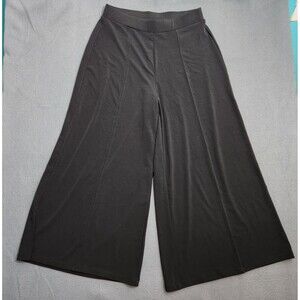 Susan Graver Everyday Women XS Black Flare Pull On Ankle Pants